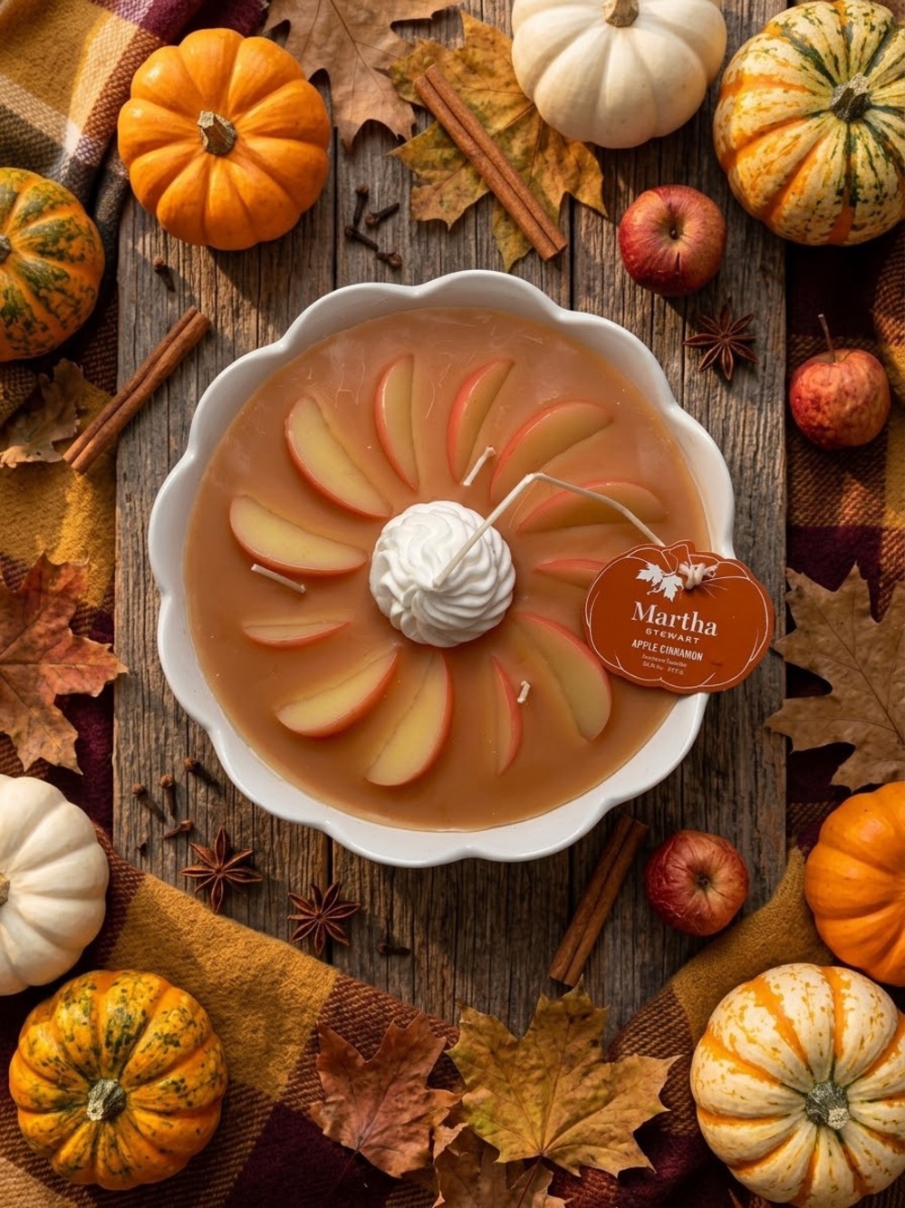 Martha Stewart Apple Cinnamon Scented Seasonal Autumn Candle 16.6 Oz NWT